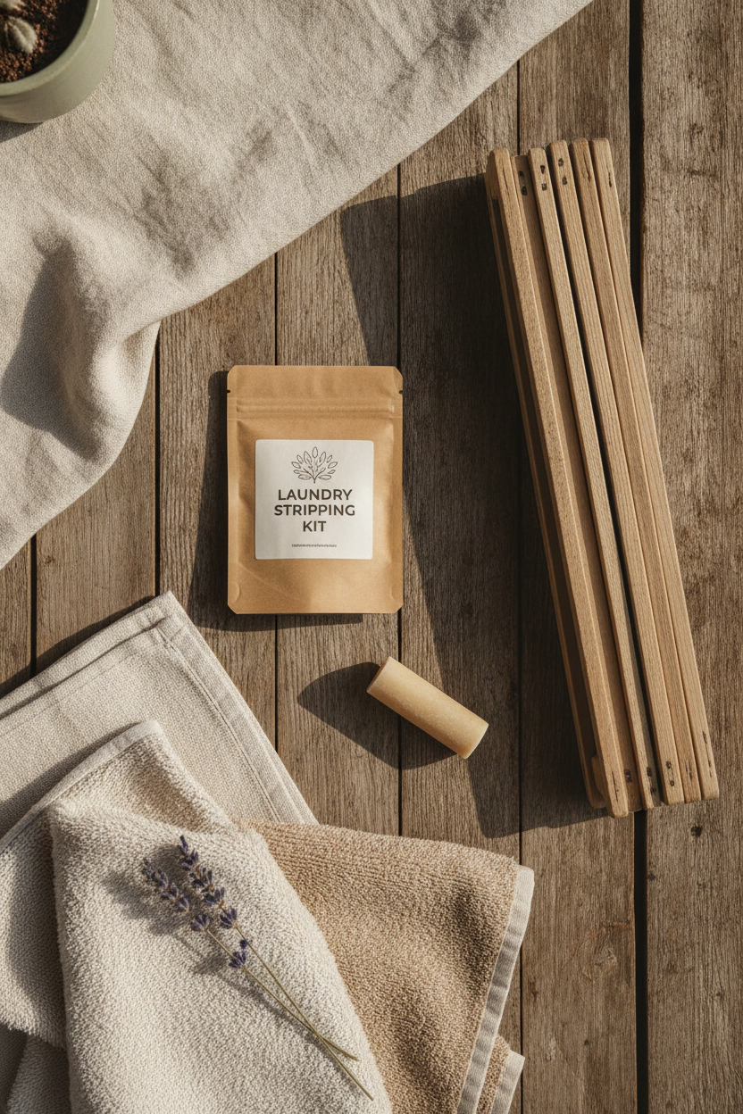 A portrait-orientation flat lay on a weathered wooden surface in warm natural light